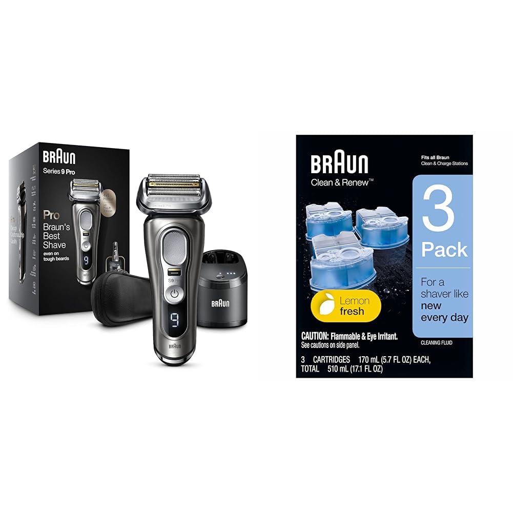 Braun Electric Razor for Men, Series 9 Pro 9465cc Wet & Dry